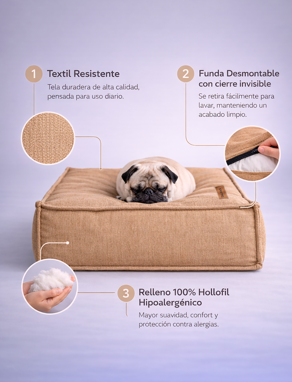 Cama Cojín Canela