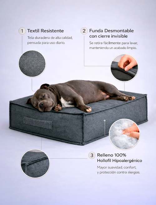 Cama Cojín Gris