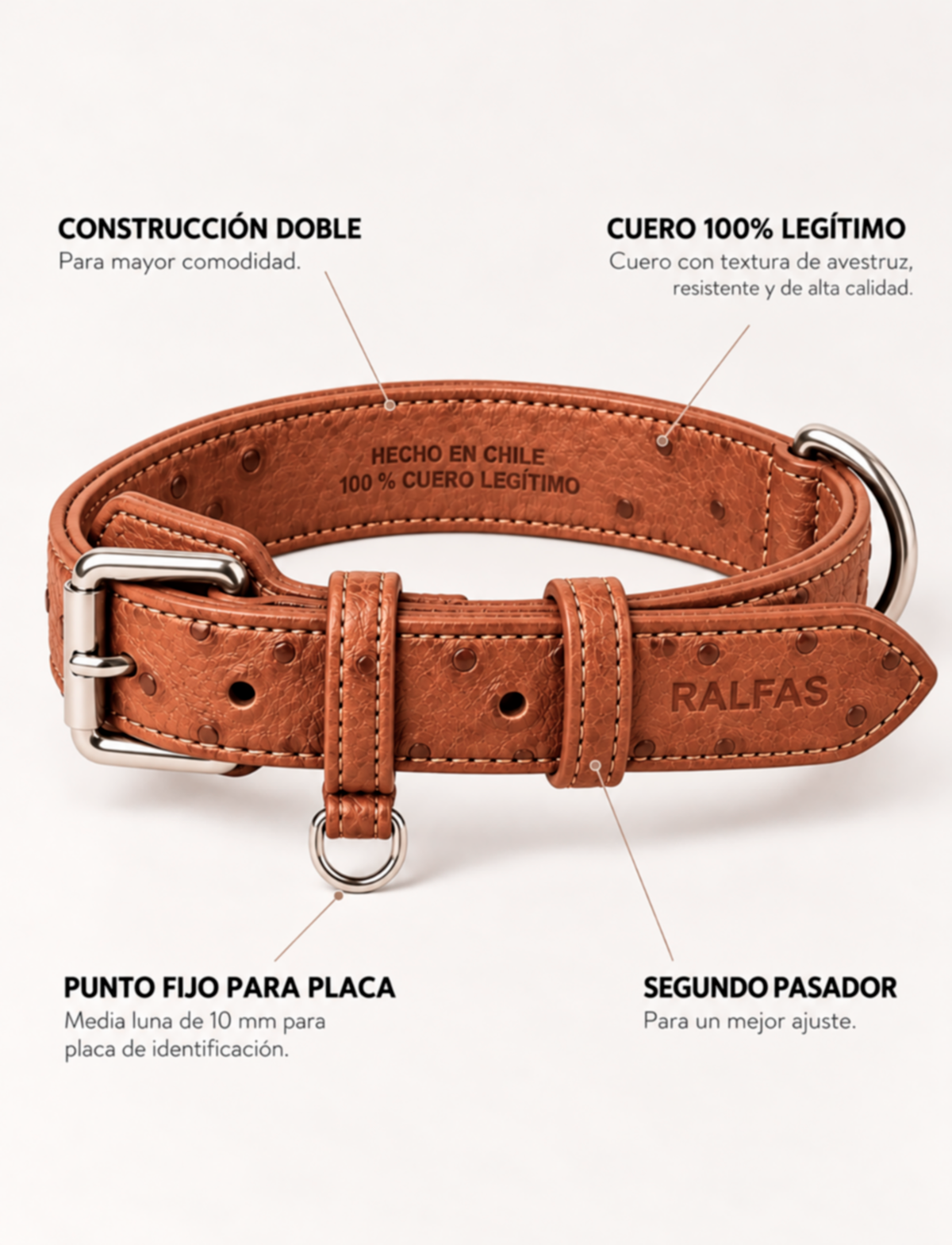 Collar Avestruz Coñac