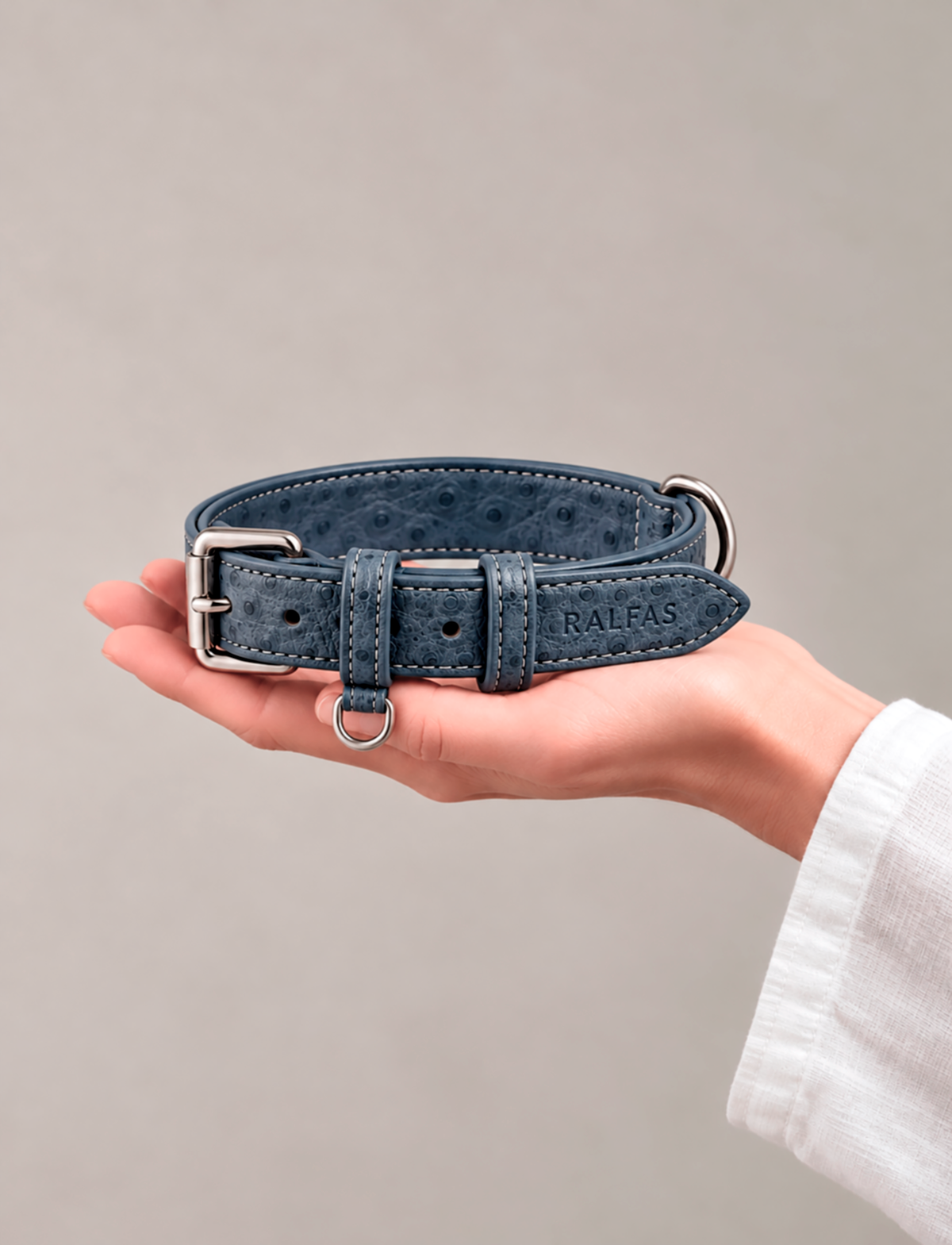 Collar Avestruz Azul Jeans