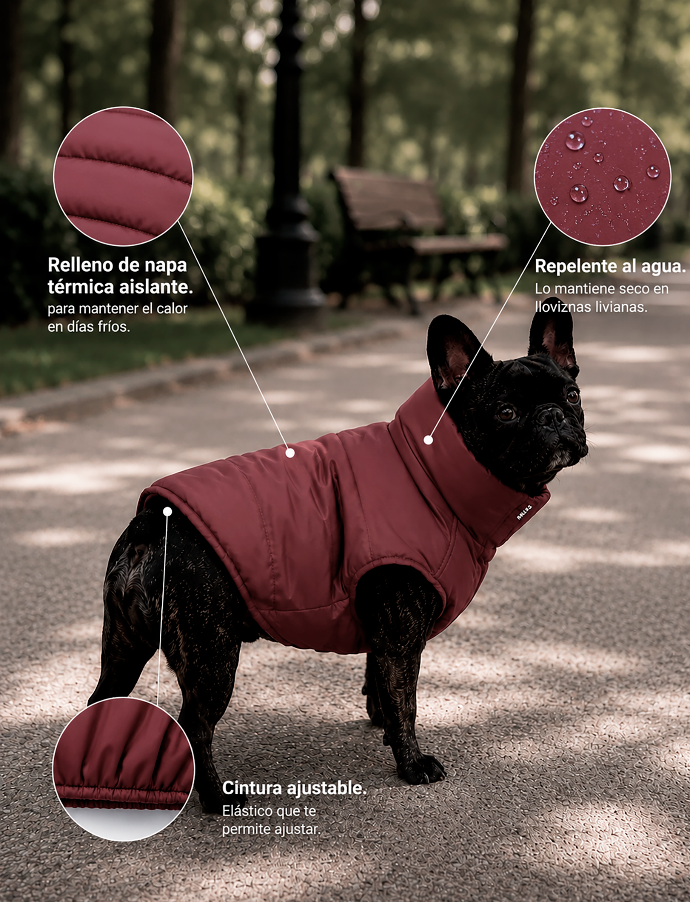 Chaqueta Puffer Burdeo