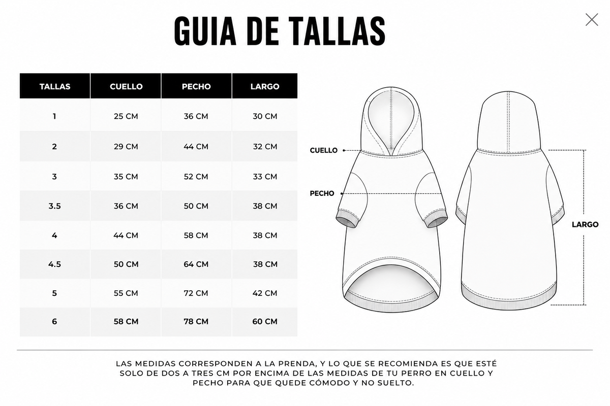 Guía de tallas