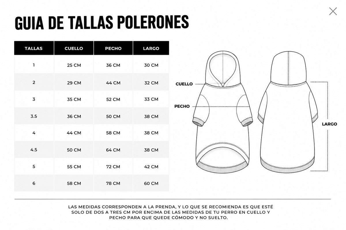 Guía de tallas