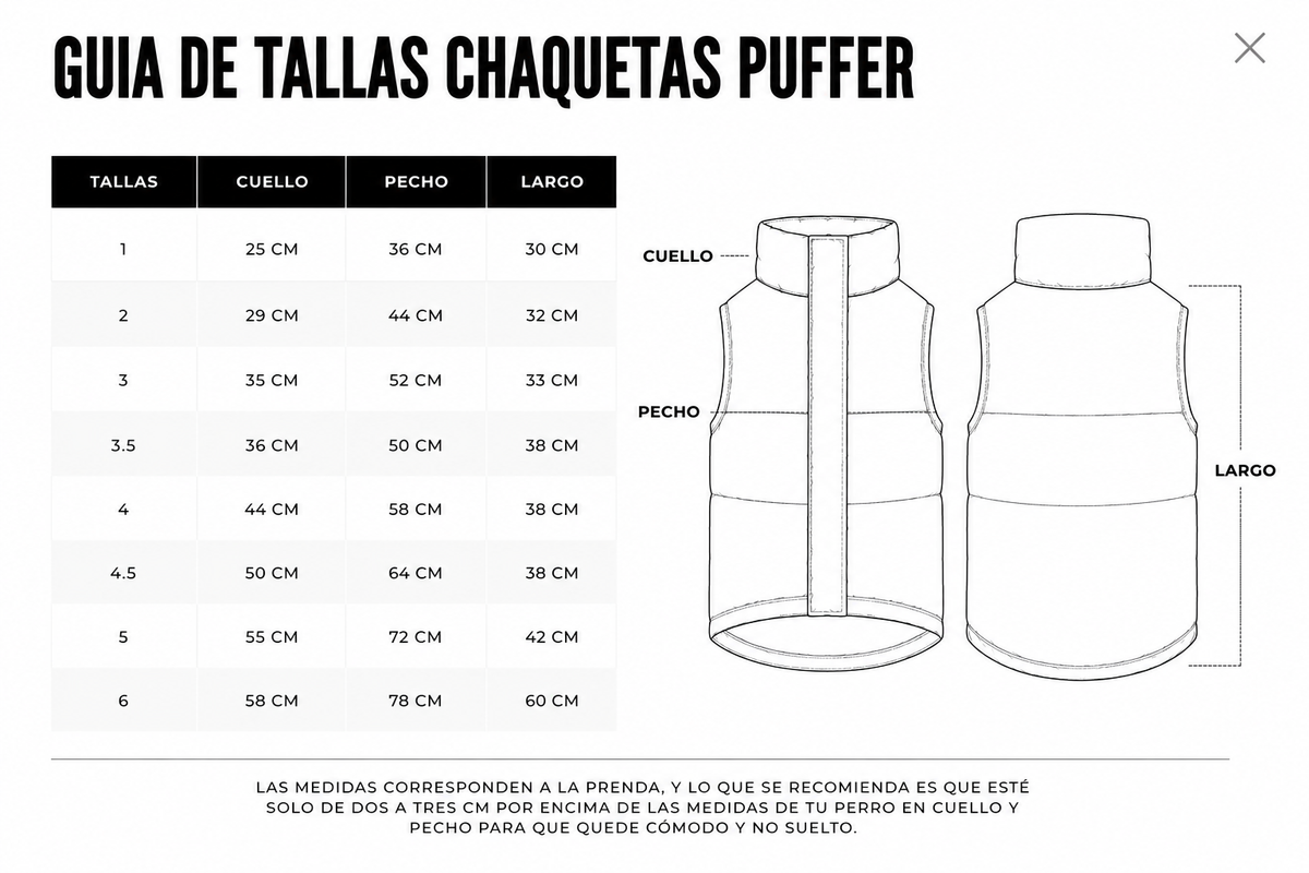 Guía de tallas